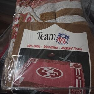 NFL San Francisco 49ers Red and White Jacquard Throw
